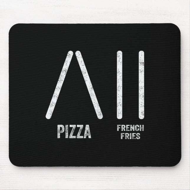 Tapis De Souris Pizza et frites à la mode ski - Ski drôle en (Devant)