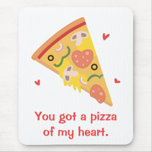 Tapis De Souris Pizza mignonne de mon coeur Pun Amour Humour