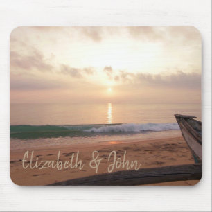 Tapis De Souris Plage adorable, sable, coucher de soleil - Personn