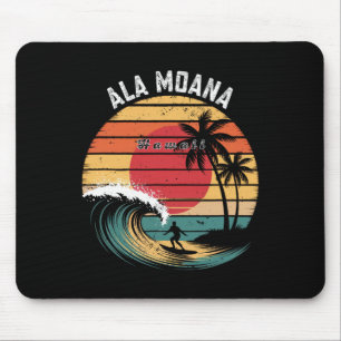 Tapis De Souris Plage Ala Moana Hawaï Surf sur la plage