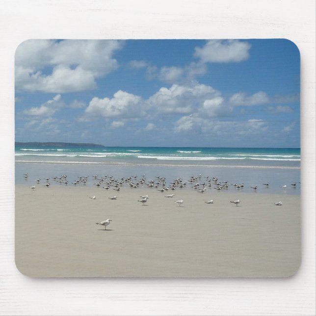 Tapis De Souris Plage avec mouettes (Devant)