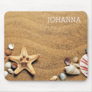 Tapis De Souris Plage avec Starfish sur le sable