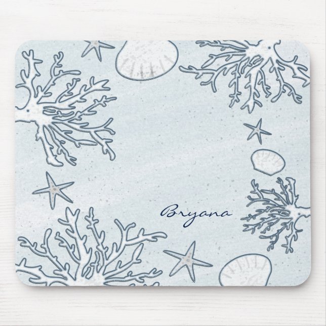Tapis De Souris Plage Corail Reef Sea Shell & Starfish Mouse Pad (Devant)
