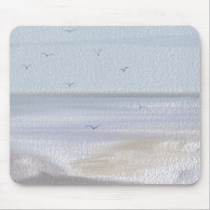 Tapis De Souris Plage Côtière Plage Aquarelle Souris