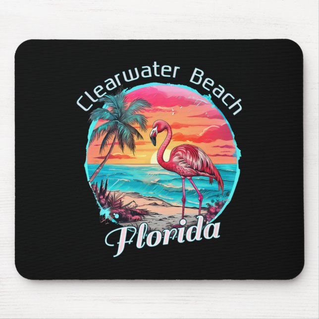 Tapis De Souris Plage de Clearwater Floride Plage Flamant Tropical (Devant)