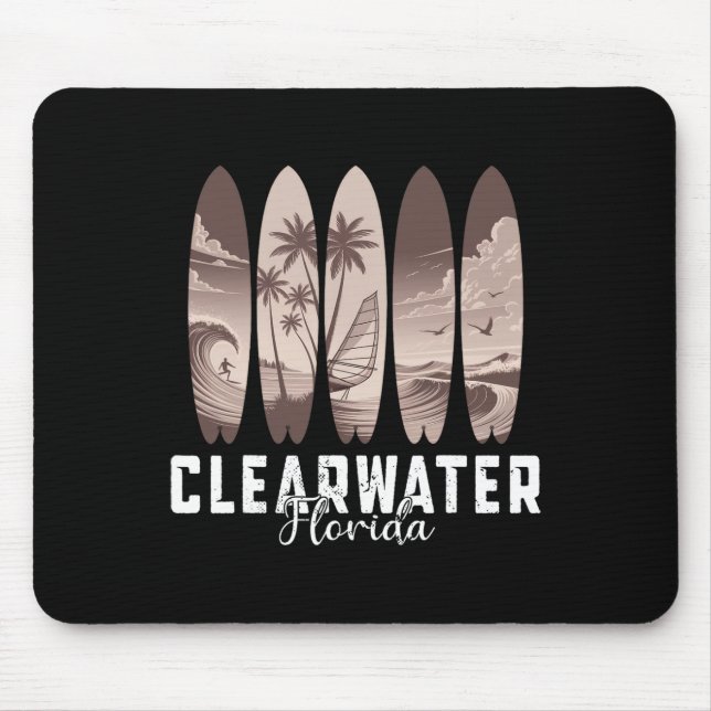 Tapis De Souris Plage de Clearwater Floride Planche de surf Hommes (Devant)