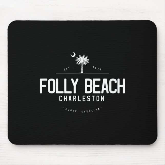 Tapis De Souris Plage de Folly Beach Caroline du Sud Surf  (Devant)
