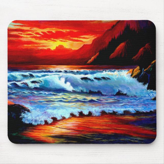 Tapis De Souris Plage de la souris coucher de soleil (Devant)