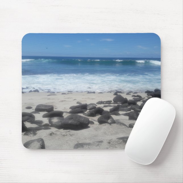 Tapis De Souris Plage de Lava Rock Ocean Waves Souris (Avec souris)