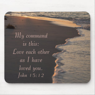 Tapis De Souris Plage De Marche En Couple À Sunrise John 15 12