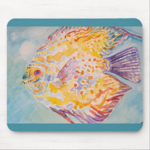 Tapis De Souris Plage de mer Poisson aquarelle Ordinateur Souris M