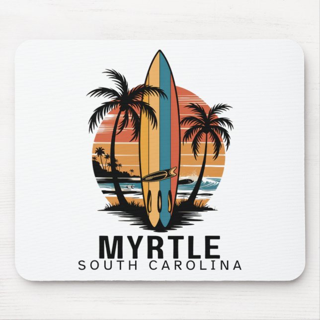 Tapis De Souris Plage de Myrtle Beach Caroline du Sud Surfant Surf (Devant)