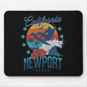 Tapis De Souris Plage de Newport Beach Californie Surf Vintage Vac