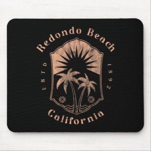 Tapis De Souris Plage de Redondo Californie Rétro Surfeur Vintage