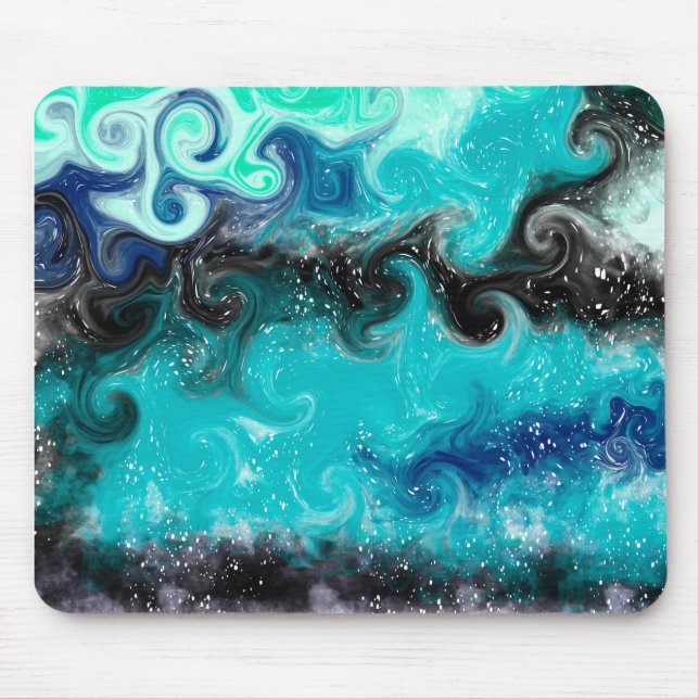 Tapis De Souris Plage de sable des vagues de l'océan bleu et Turqu (Devant)