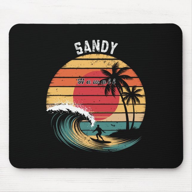 Tapis De Souris Plage de sable Hawaï Plage Surf (Devant)