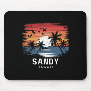 Tapis De Souris Plage de sable Hawaii Surfant Surfeur _1