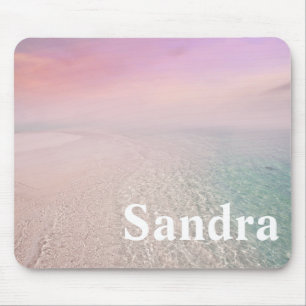 Tapis De Souris plage de sable rose personnalisée