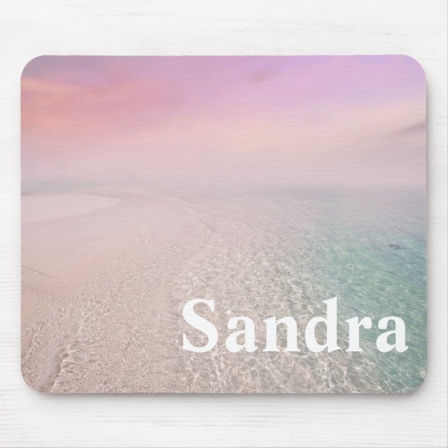 Tapis De Souris plage de sable rose personnalisée (Devant)