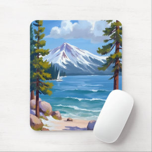 Tapis De Souris Plage de Sand Harbor Lake Tahoe Peinture