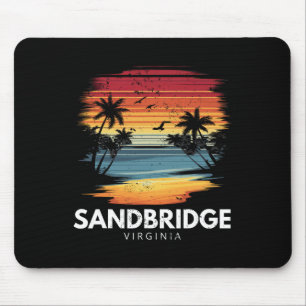 Tapis De Souris Plage de Sandbridge Virginie Surfboard Surf Vintag