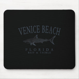 Tapis De Souris plage de Venise floride requin rétro ardoise art p