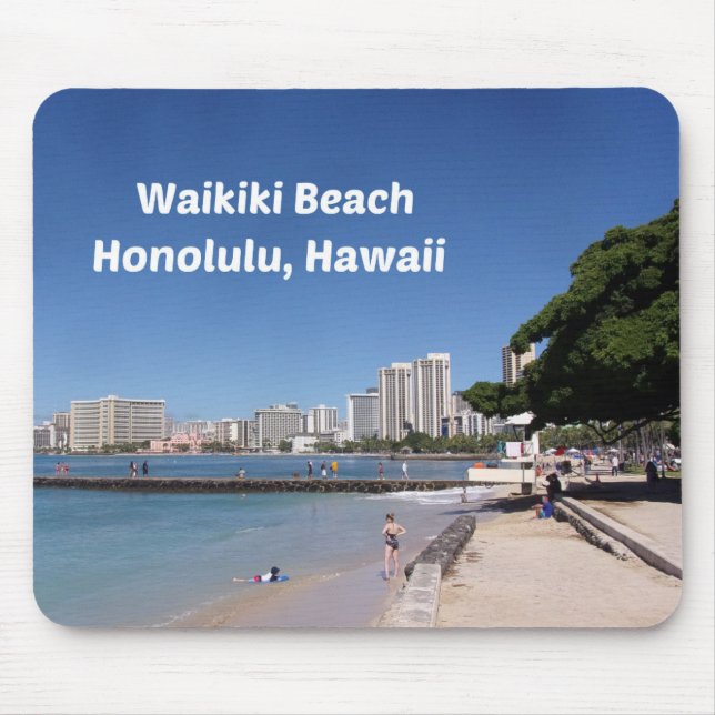 Tapis De Souris Plage de Waikiki, Honolulu (Devant)