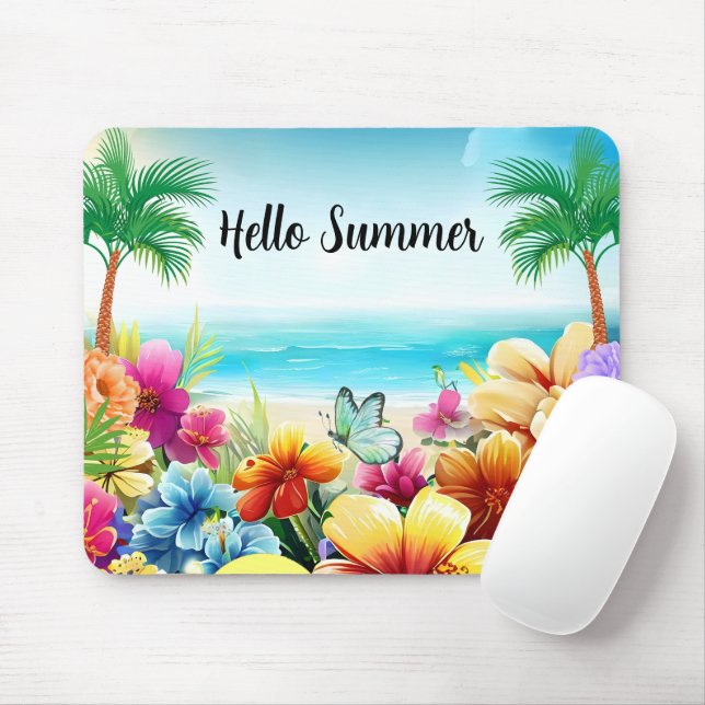 Tapis De Souris Plage d'été amusante (Avec souris)