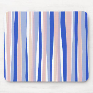 Tapis De Souris Plage d'été bleu rose beige rayures