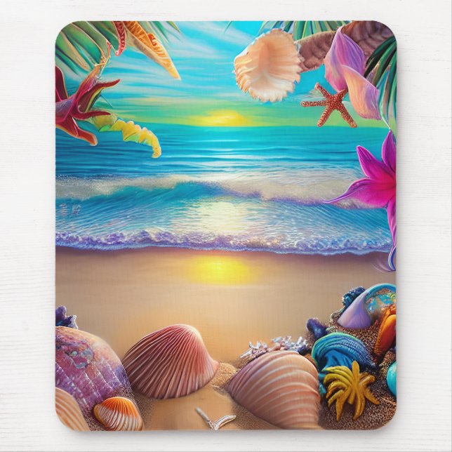 Tapis De Souris Plage d'imaginaire mystique coucher de soleil avec (Devant)