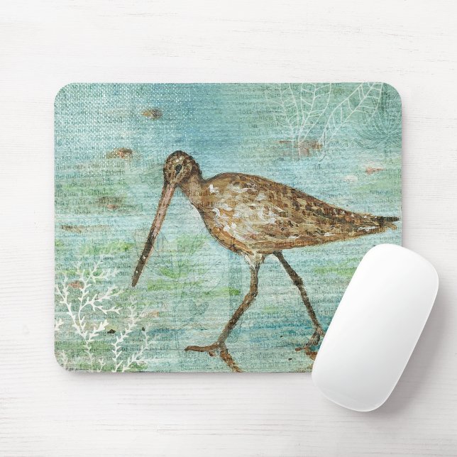Tapis De Souris Plage d'oiseaux côtiers Art côtier (Coastal Bird Beach Coastal Art Mouse Pad from Jenn's Emporium!)