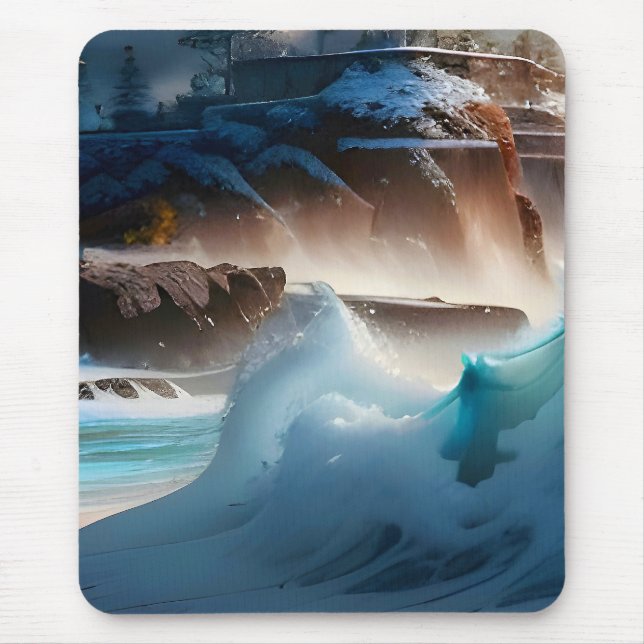 Tapis De Souris Plage Front Ocean Waves Paysage 1 (Devant)