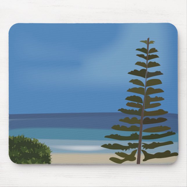 Tapis De Souris Plage Mer Pin Arbre Nature  (Devant)