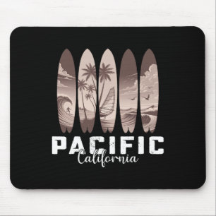 Tapis De Souris Plage Pacifique Californie Surfboard Hommes Femmes