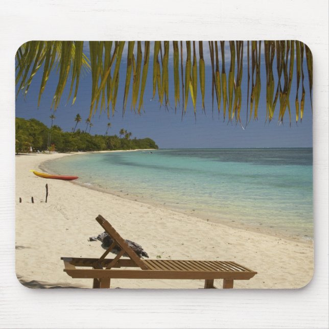 Tapis De Souris Plage, palmiers et transat (Devant)