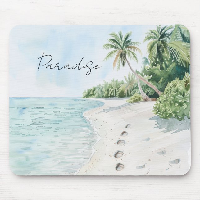 Tapis De Souris Plage Paradis Tropical Palmiers (Devant)