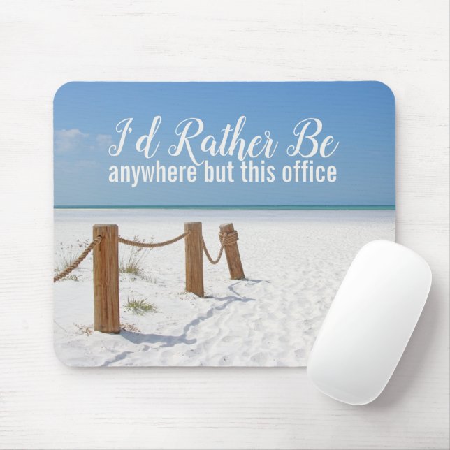 Tapis De Souris Plage que je préfère être (Avec souris)