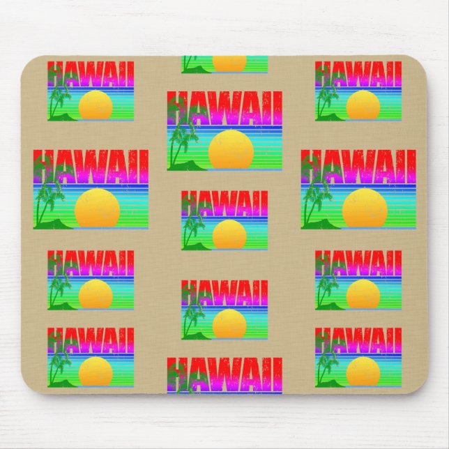 Tapis De Souris Plage Retro Hawaii Sunset (Devant)