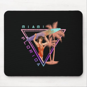 Tapis De Souris Plage sud Surfant Surfeur Miami Vacances d'été F