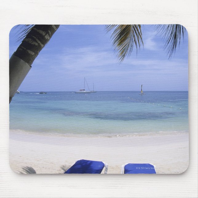 Tapis De Souris Plage, Transat, Palmier, Horizon Sur (Devant)