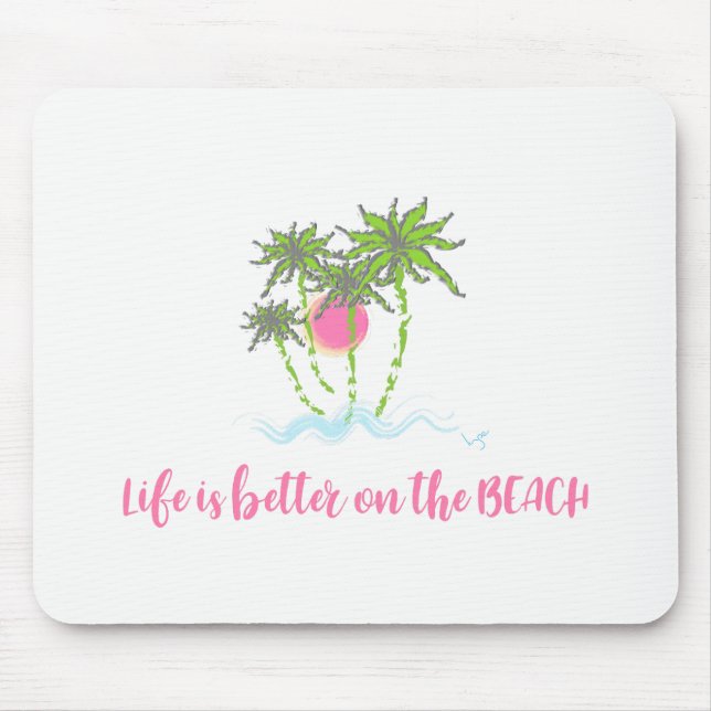 Tapis De Souris Plage Tropical Style Été Graphisme (Devant)