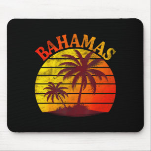 Tapis De Souris Plage tropicale des Bahamas vacances d'été palmier
