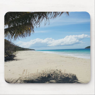 Tapis De Souris Plage tropicale,Sable,Palmier - Personnalisé