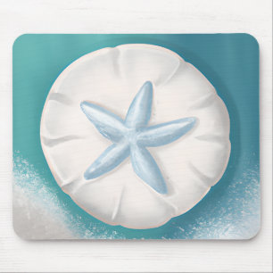 Tapis De Souris Plage turquoise de Starfish et de sable Dollar
