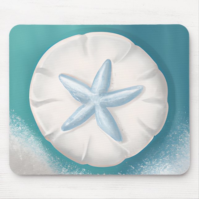 Tapis De Souris Plage turquoise de Starfish et de sable Dollar (Devant)