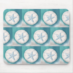 Tapis De Souris Plage turquoise de Starfish et de sable Dollar