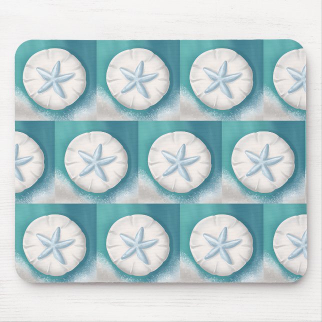 Tapis De Souris Plage turquoise de Starfish et de sable Dollar (Devant)