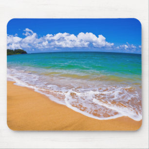 Tapis De Souris Plage vide et eaux bleues