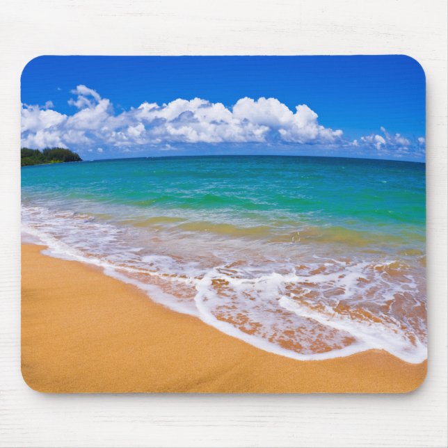 Tapis De Souris Plage vide et eaux bleues (Devant)