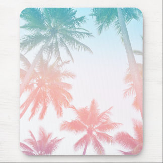Tapis De Souris Plage Vintage Sunset Palm Trees